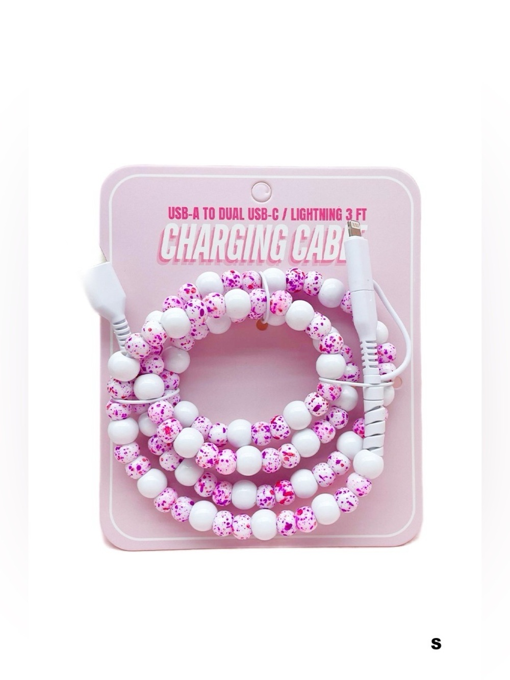 TIK TOK BEADED DUAL USB FAST CHARGING CABLE